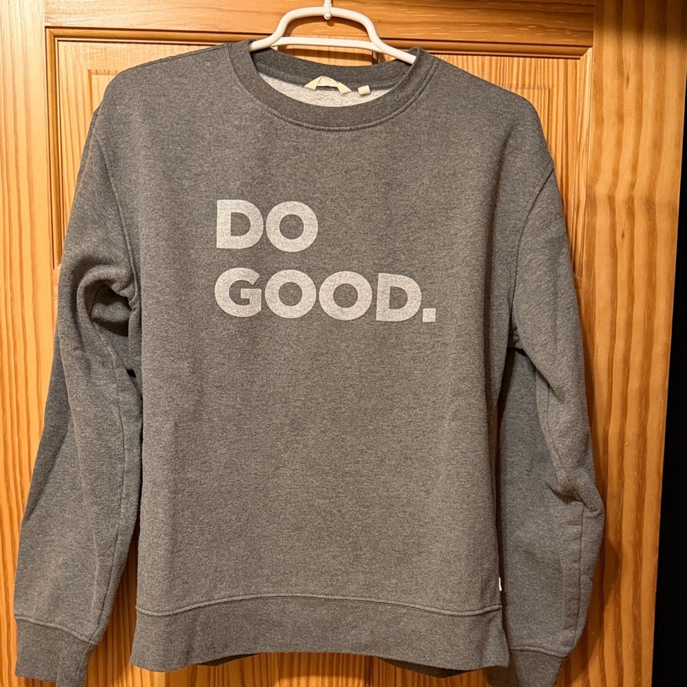 Cotopaxi Charcoal Sweatshirt with Light Gray Text